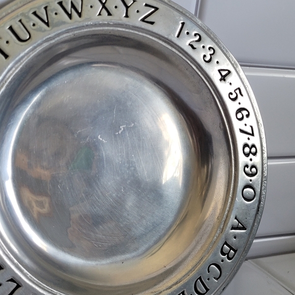 WILTON COLUMBIA PA  ABC 123  Circular Silver Serving Decorative Bowl  9inD - Picture 7 of 7